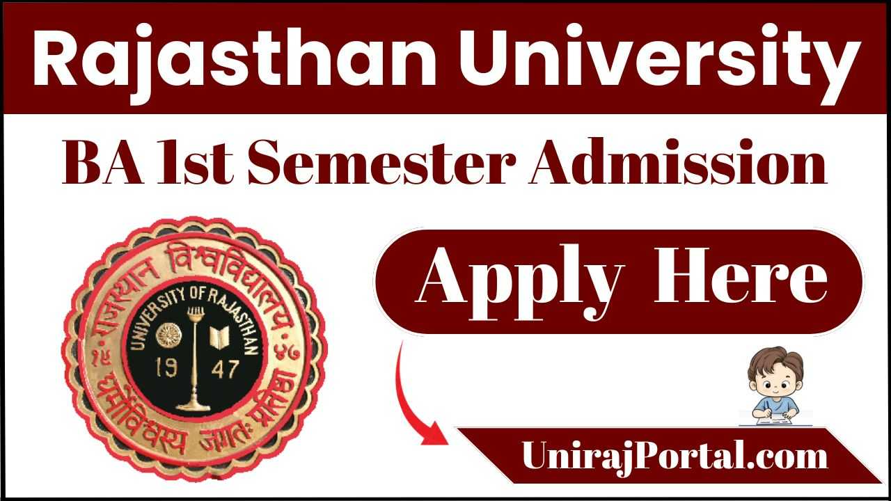 Rajasthan University BA 1st Semester Admission 2025