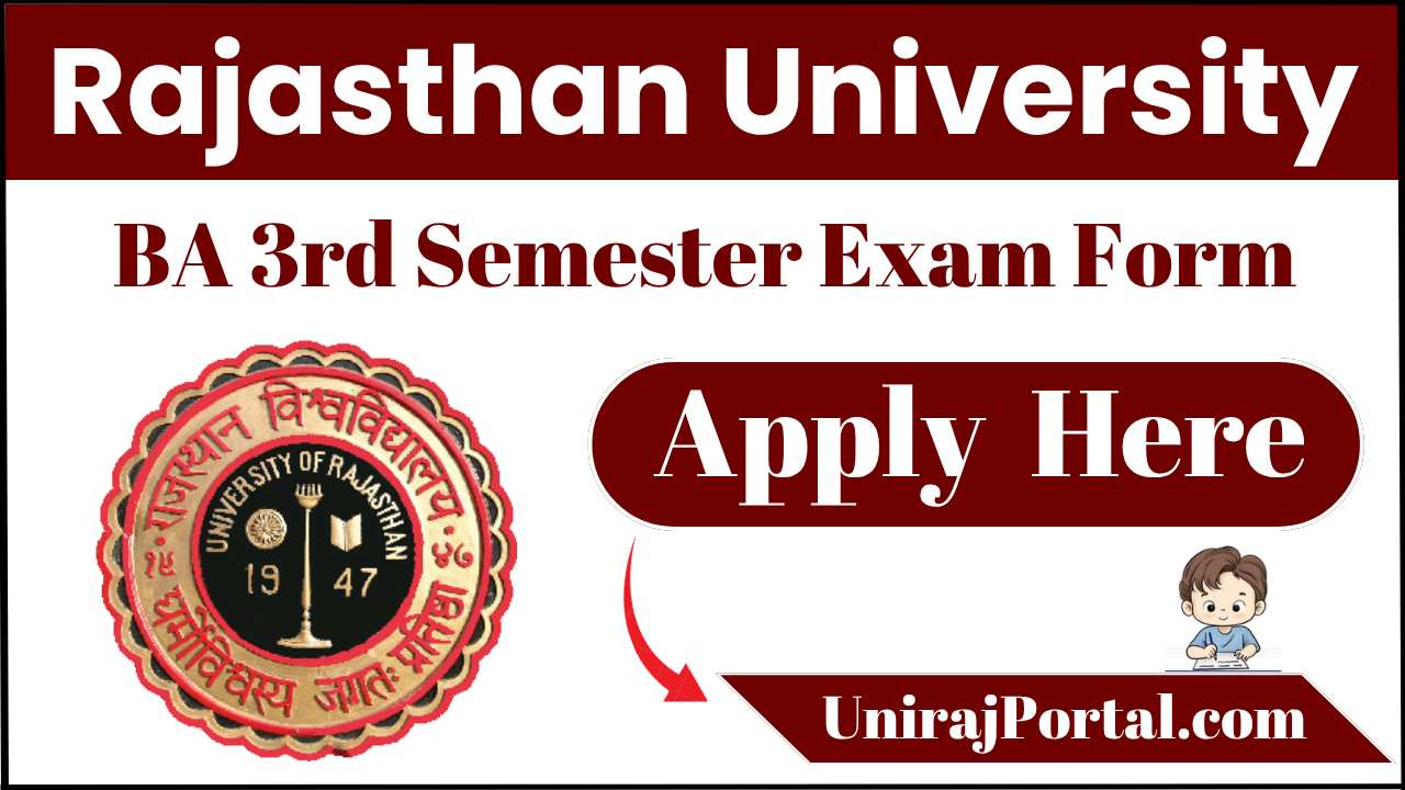 Rajasthan University BA 3rd Semester Exam Form 2025