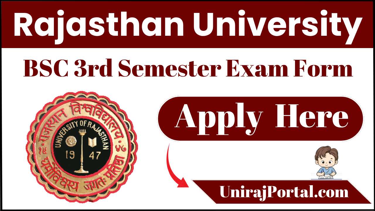 Rajasthan University BSC 3rd Semester Exam Form 2025