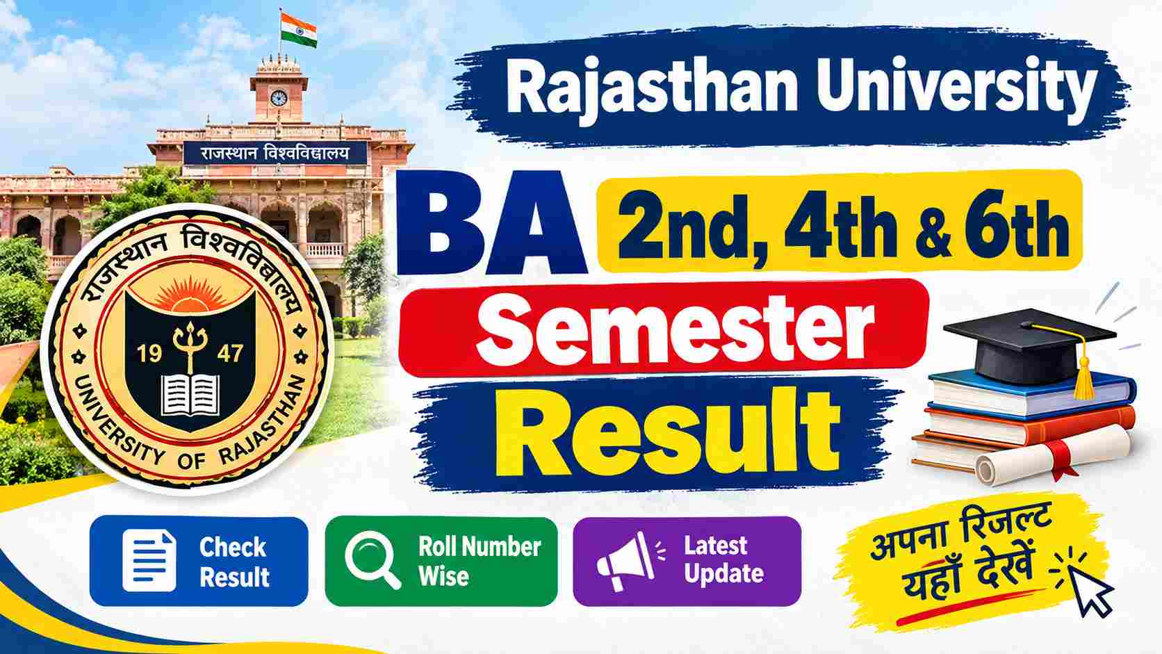 Rajasthan University BA 2nd, 4th & 6th Semester Result