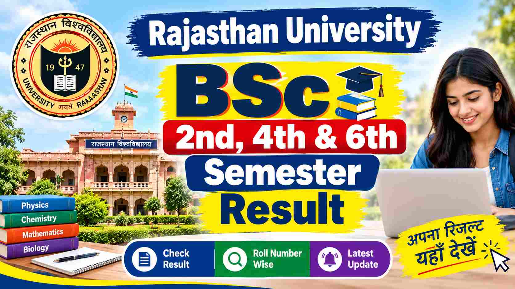 Rajasthan University BSc 2nd, 4th & 6th Semester Result